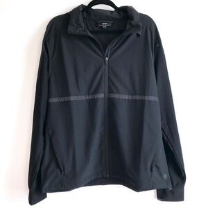 MPG Black Front Zip Windbreaker Jacket Size XL